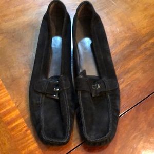 Stuart Weitzman suede black loafers